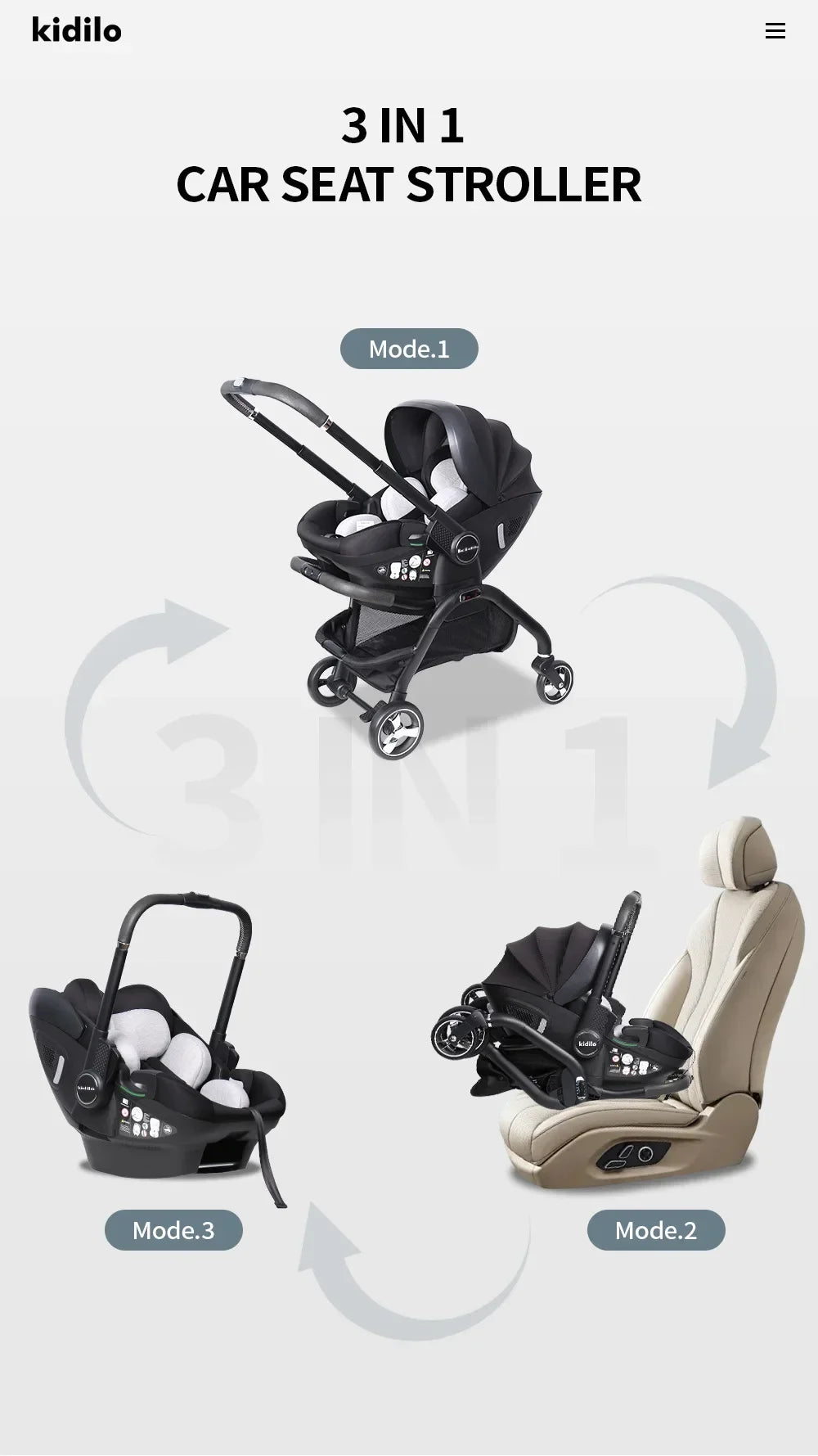 3-in-1 baby safety stroller