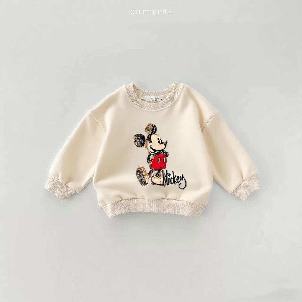 Trendy Clothes 0-6Year Child Cute Sweatshirts Donald Duck Minnie Long-sleeved Tops 2025