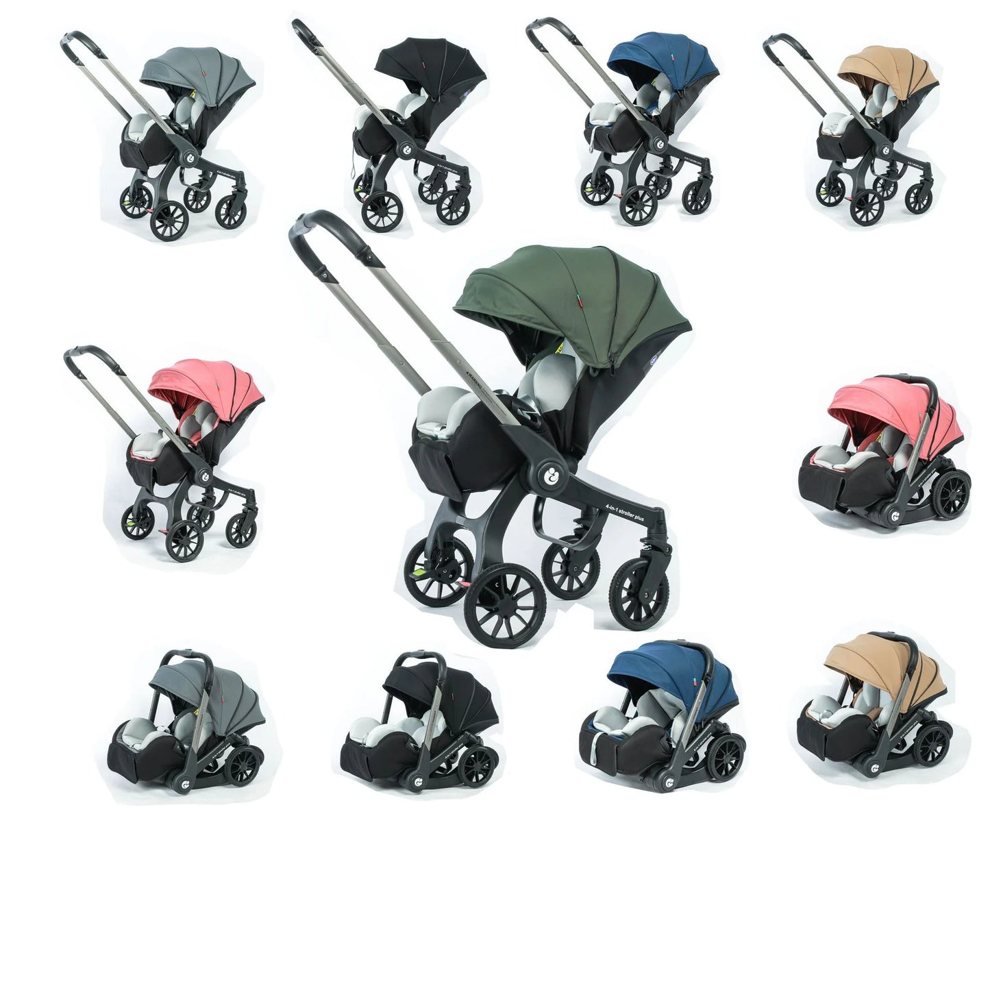4 in 1 lightweight baby stroller for newborn,suitable for 0-36 month baby