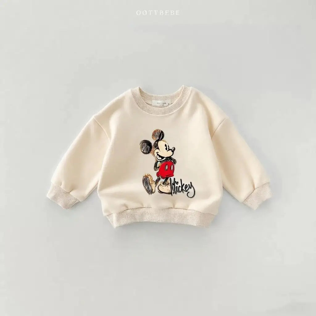 Trendy Clothes 0-6Year Child Cute Sweatshirts Donald Duck Minnie Long-sleeved Tops 2025