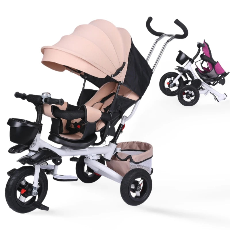 4 in 1 Folding Kids Trike Sit & Lying Portable Baby